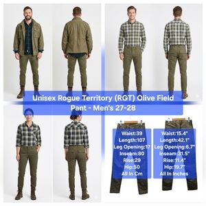 Unisex Rogue Territory Olive Field Pants Size 4-6